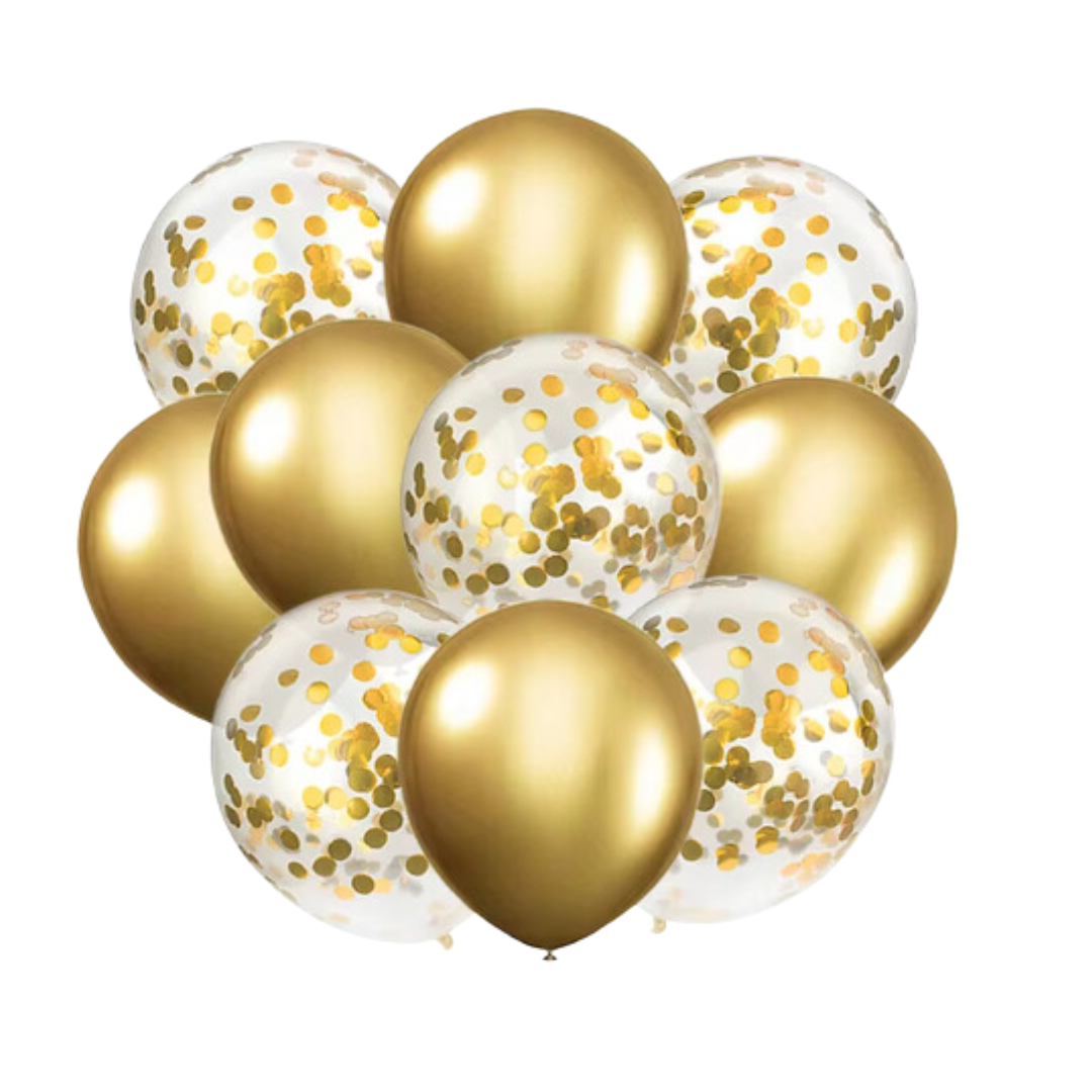 10pcs Gold Balloon Set