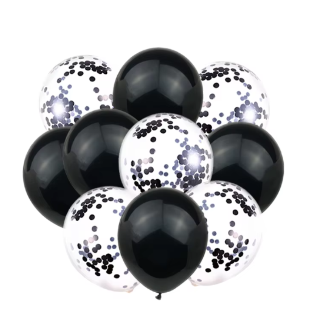 10pcs Black Balloon Set