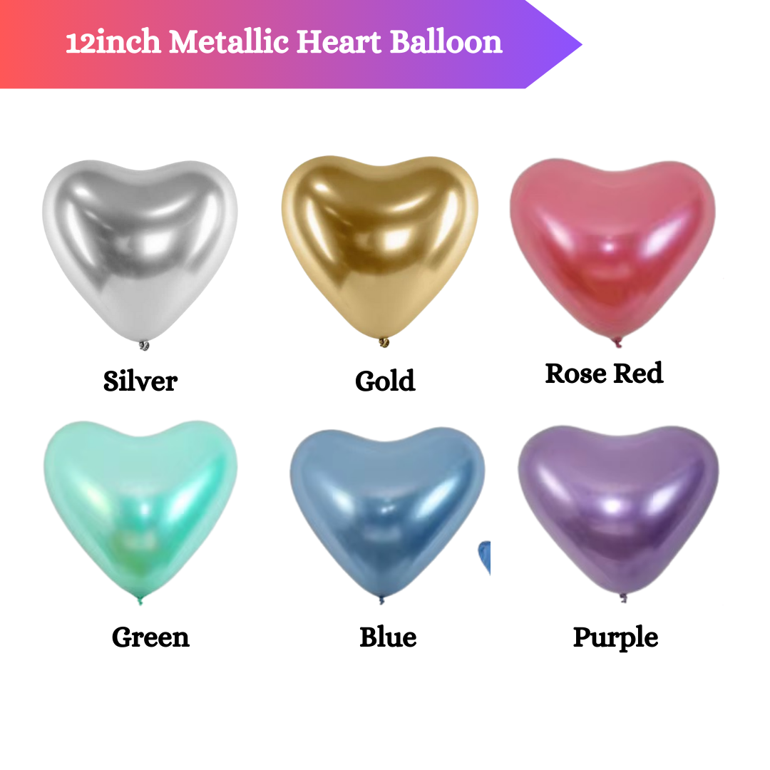 12inch Metallic Heart Balloon