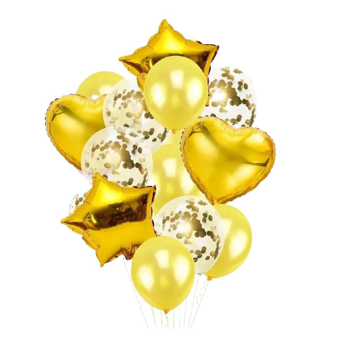 14pcs Gold Balloon Set