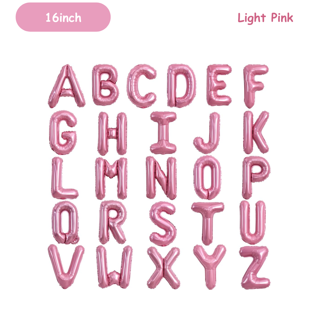 16inch Light Pink Foil Letters A-Z Alphabets