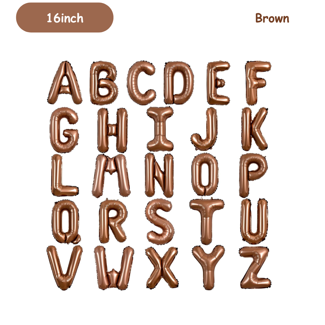 16inch Brown Foil Letter A-Z Alphabets