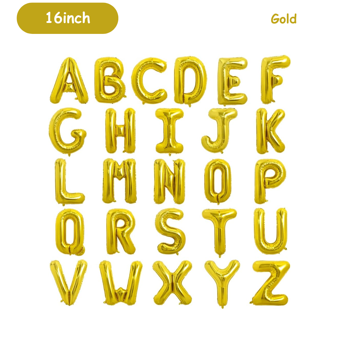 16inch Gold Foil Letters A-Z Alphabets
