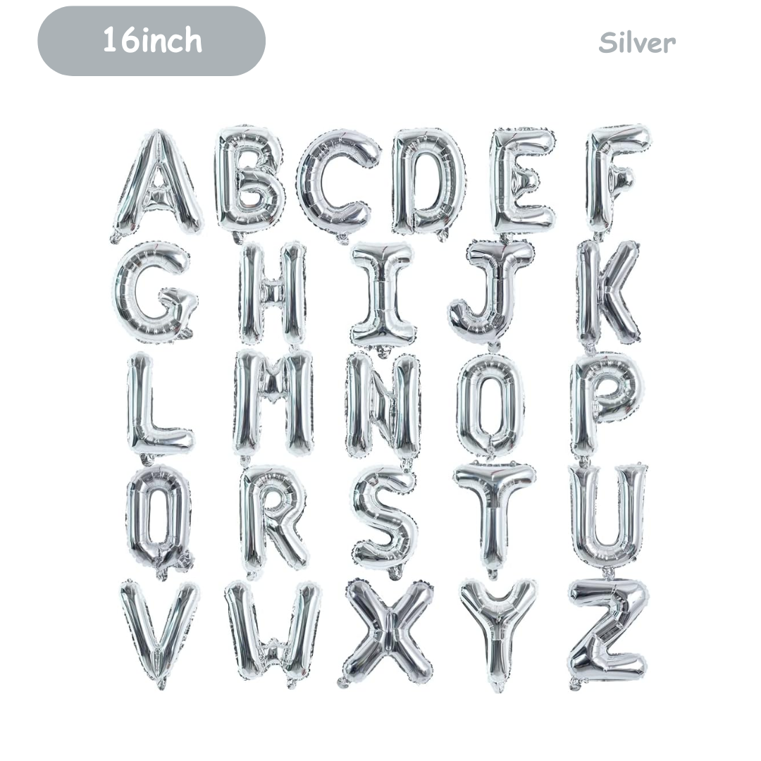 16inch Silver Foil Letters A-Z Alphabets