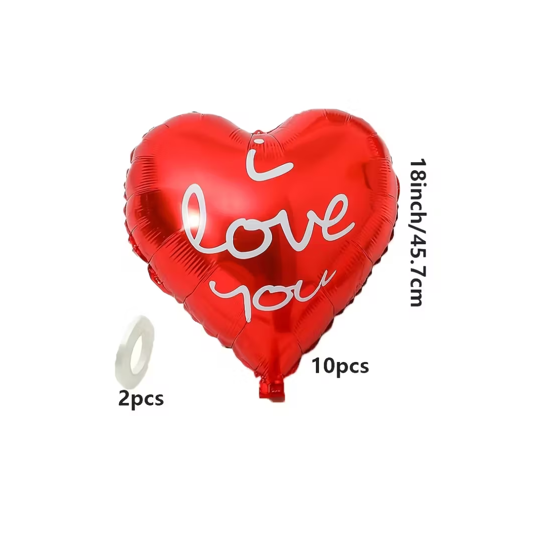 1pcs 18inch I Love you red heart foil balloon