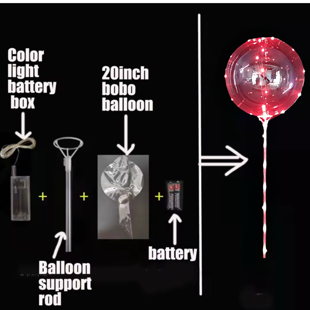 20inch Led Bobo Circle Balloon with Red Led Light