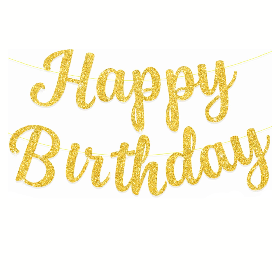 Glitter Happy Birthday Paper Banner