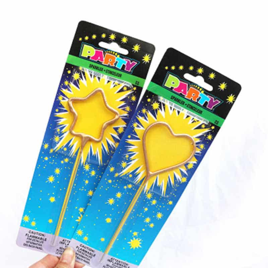 Sparkling Star and Heart Candle