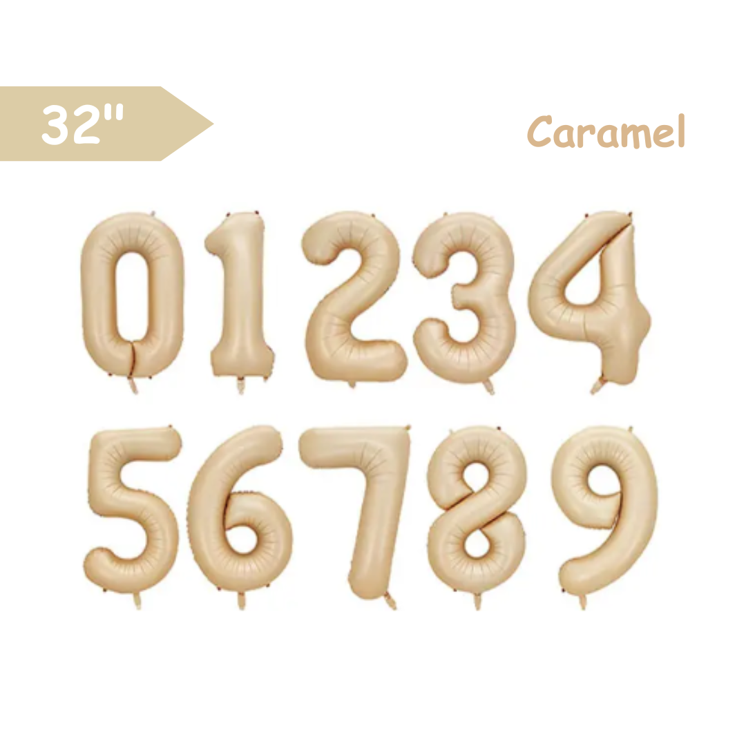 Caramel - 32inch Foil Number Balloons