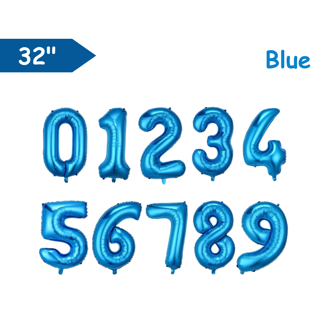 Blue - 32inch Foil Number Balloons