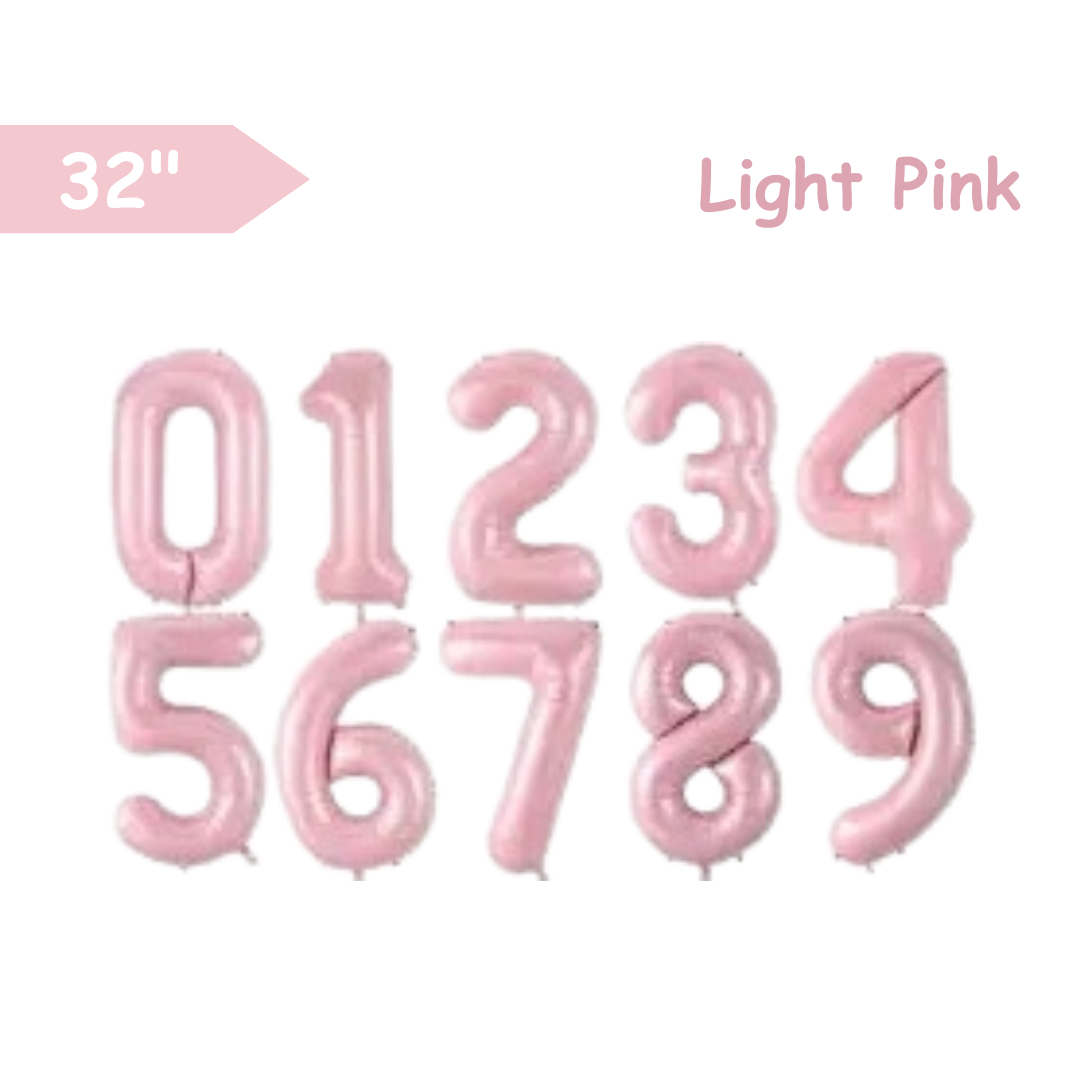 Light Pink - 32inch Foil Number Balloons
