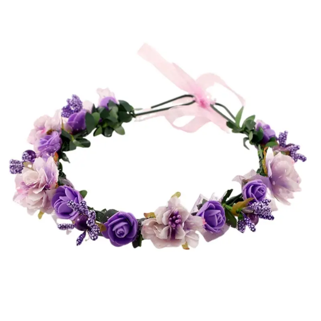 Girls Floral Flower Rose Headband