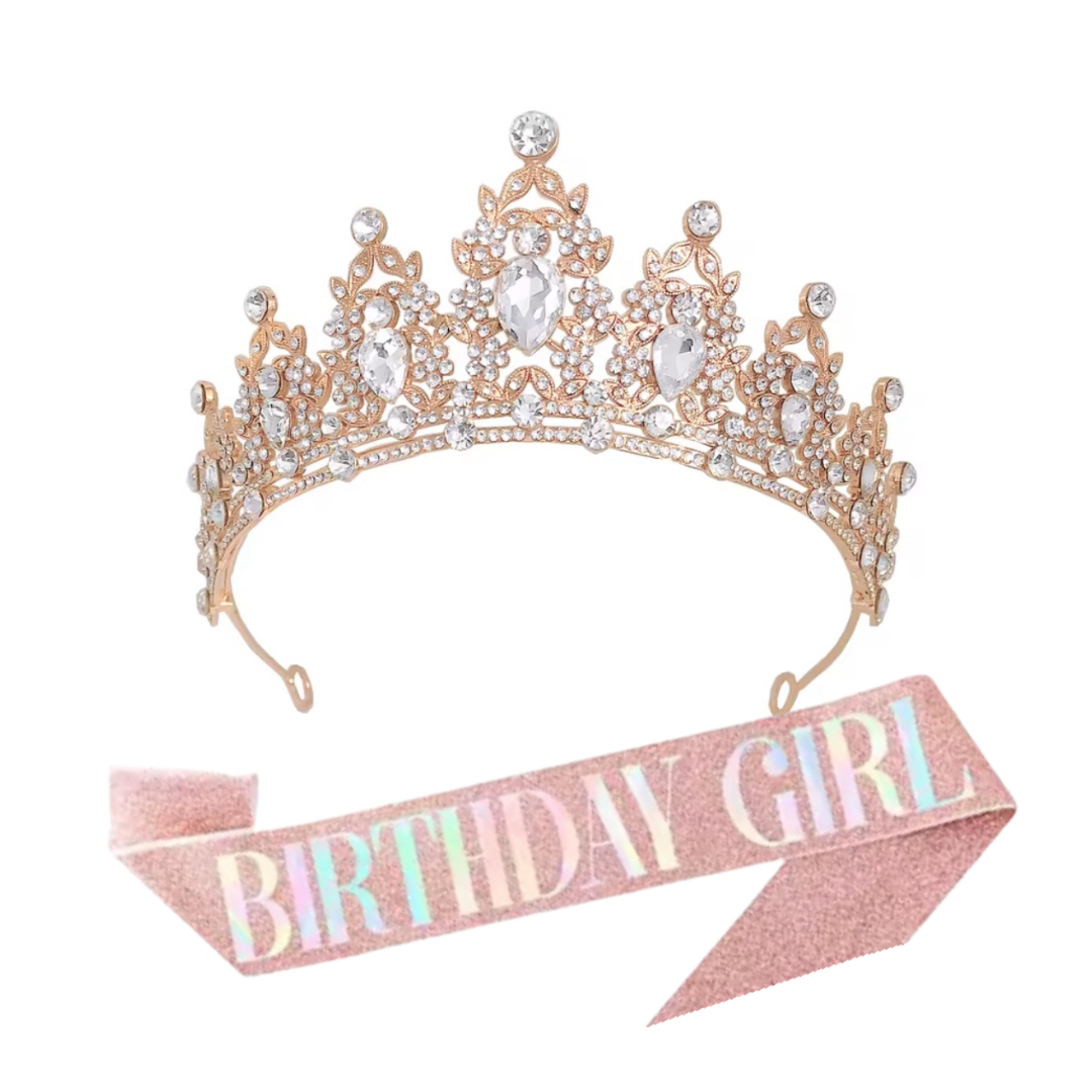 Birthday Girl Sash and Crown Set