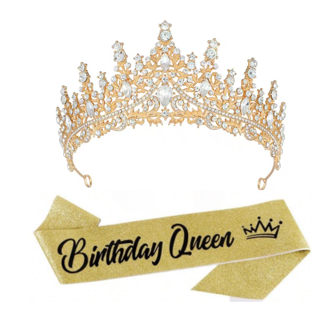 Birthday Queen Sash and Crown Set