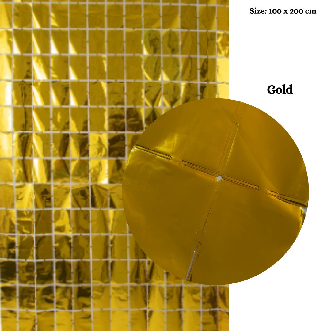 Shiny Square Foil Curtains