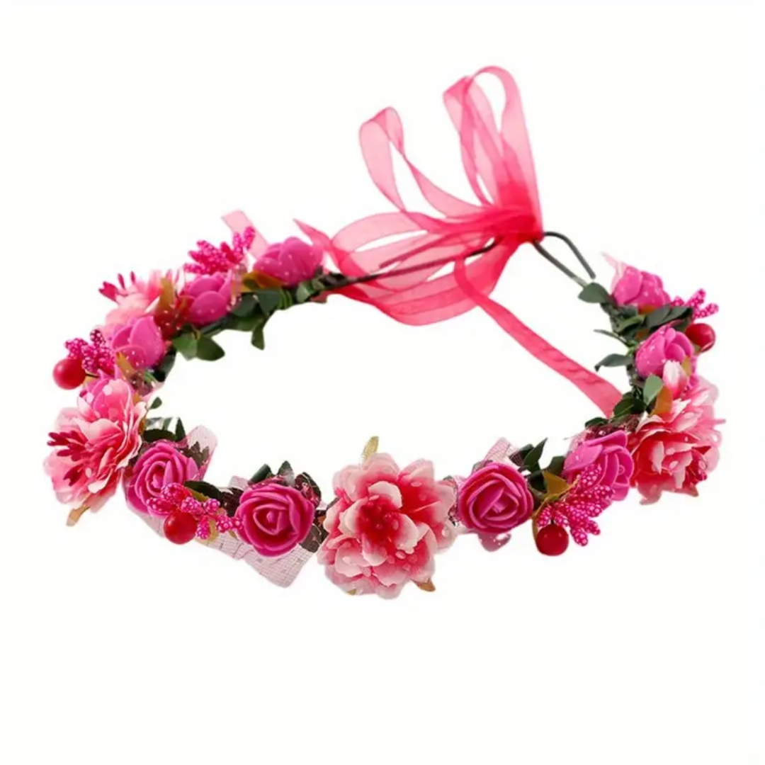 Girls Floral Flower Rose Headband