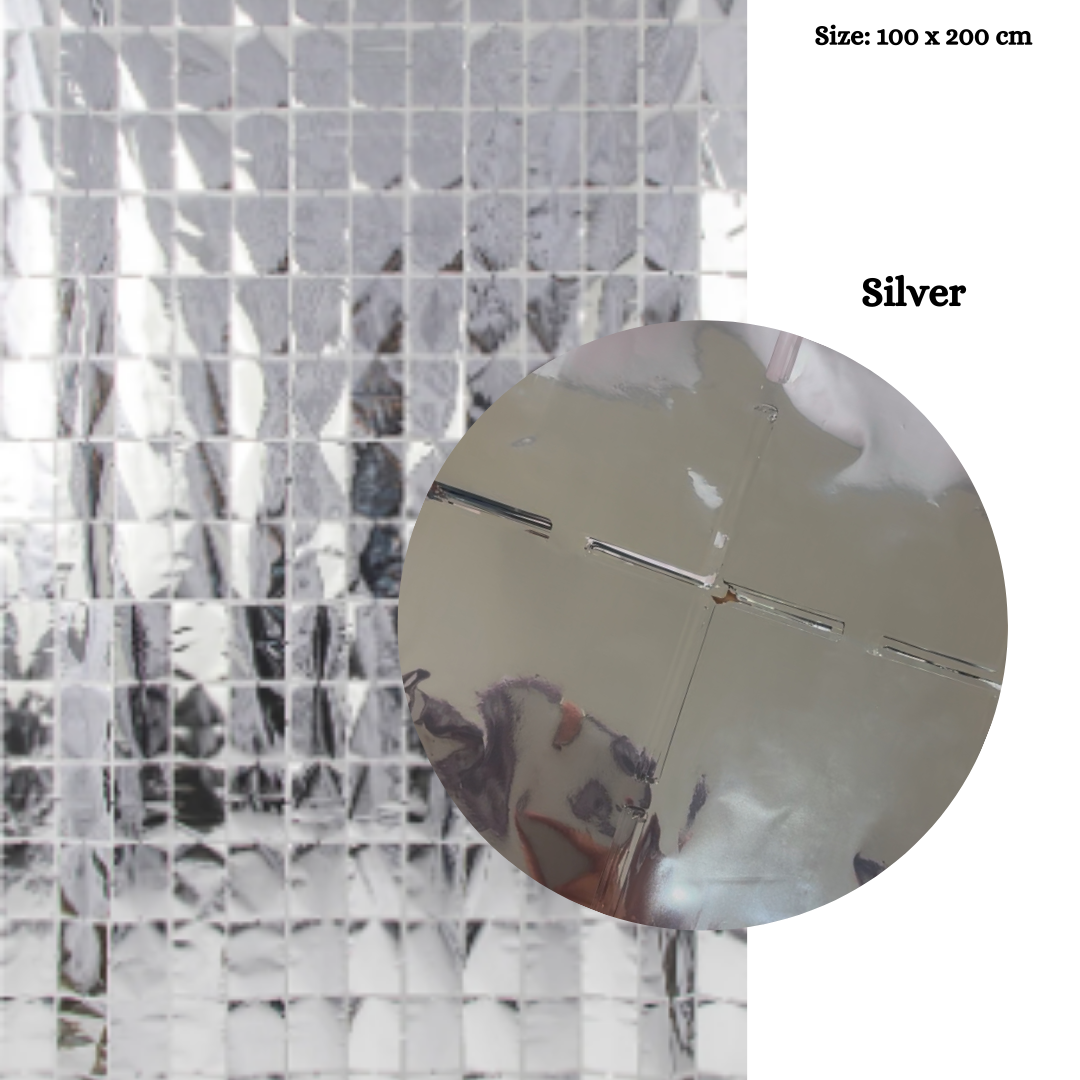 Shiny Square Foil Curtains