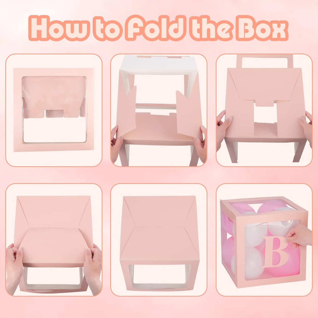 30cm Pink Baby Balloon Box