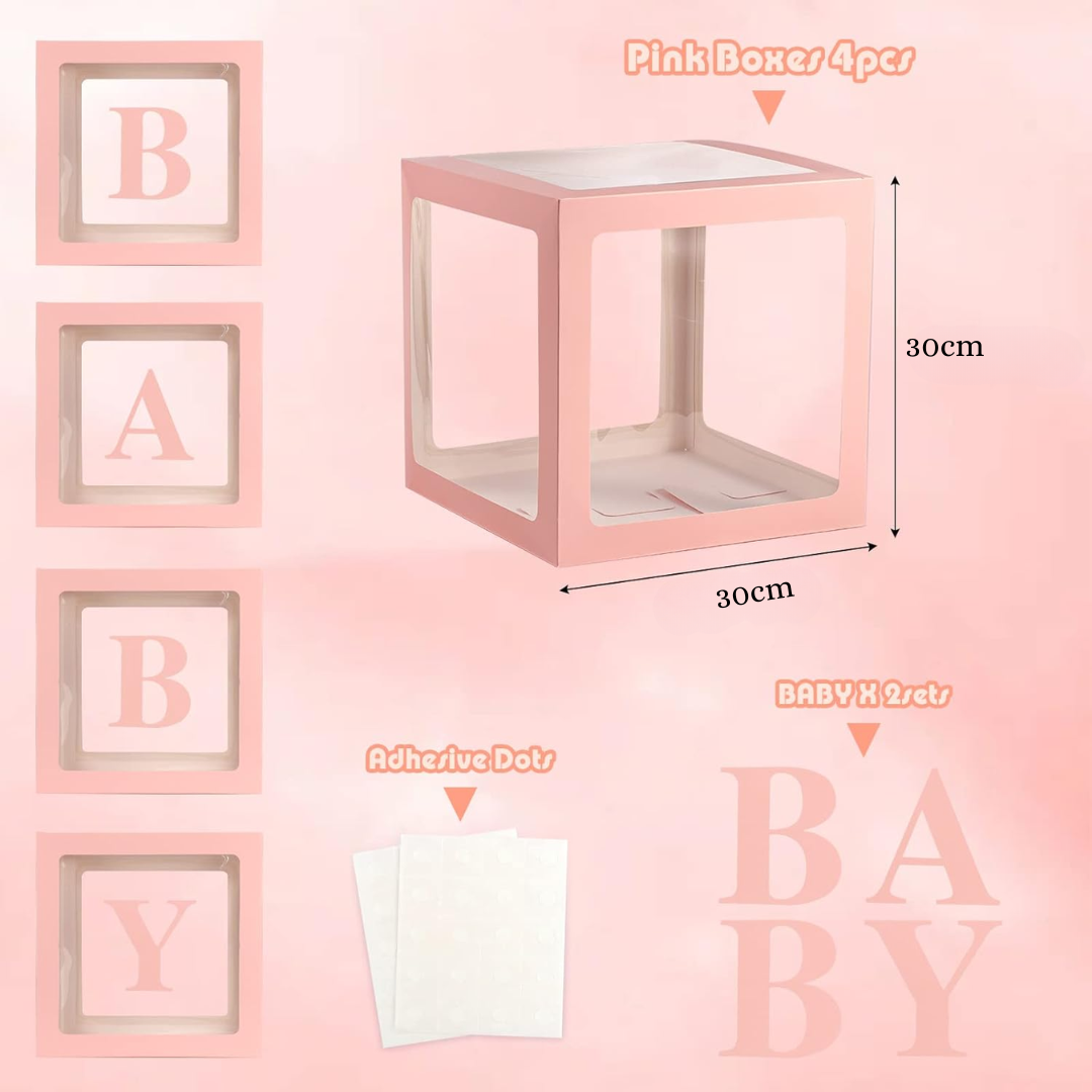 30cm Pink Baby Balloon Box