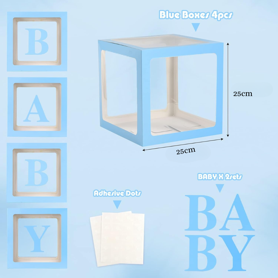 25cm Blue BABY Letter Balloon Box