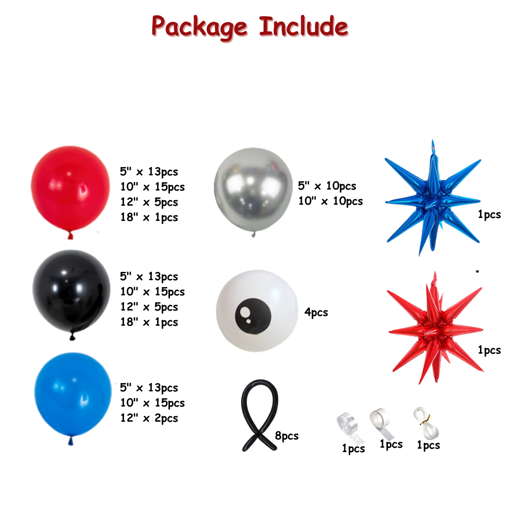 135pcs Spiderman Balloon Garland Kit