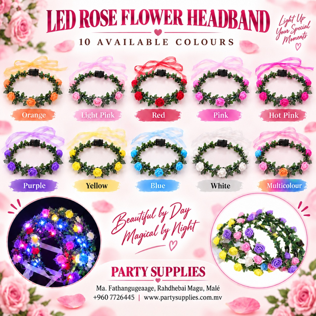 LED Rose Flower Headband