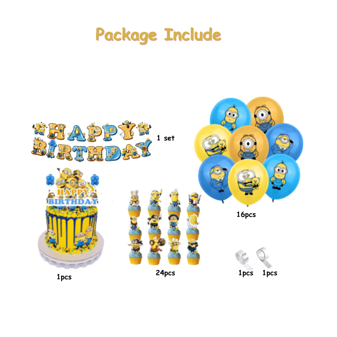 44pcs Minions Themed Birthday Balloon Set