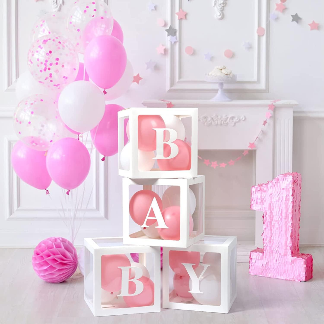 30cm White Baby Balloon Box