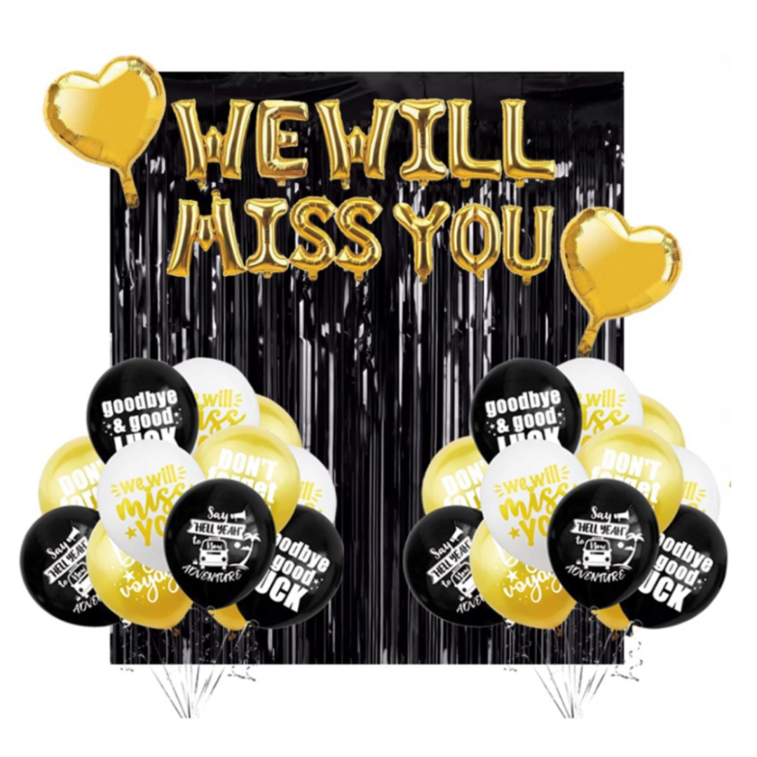 9pcs We Will Miss You Party Decorations Balloons Kit