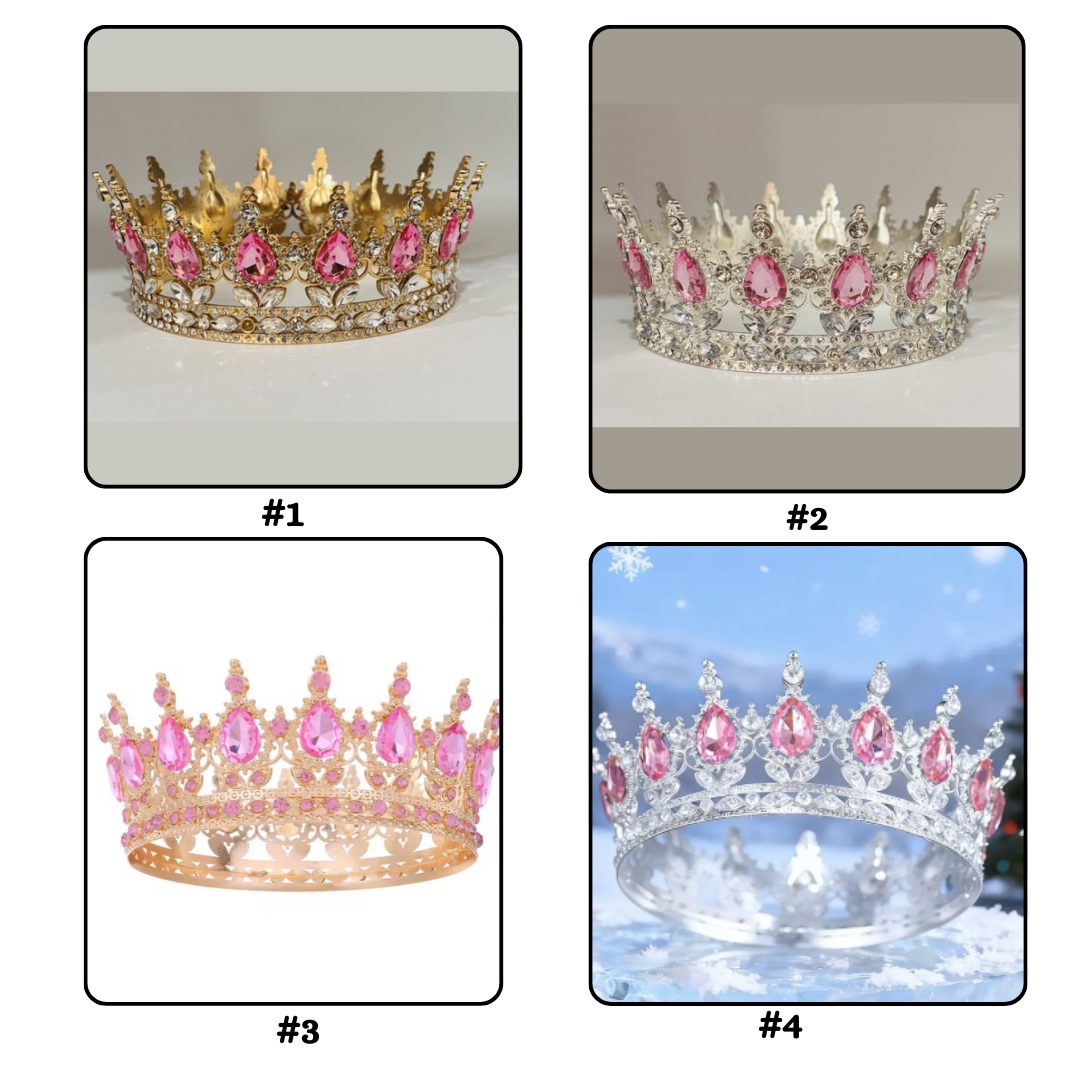 Pink Rhinestone Cake Crown