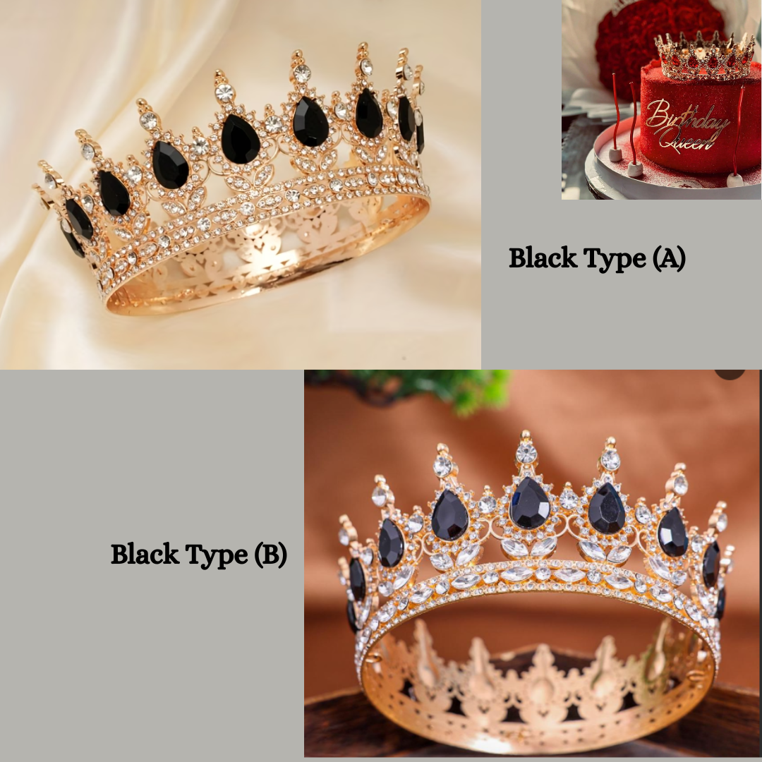 Black Rhinestone Cake Crown