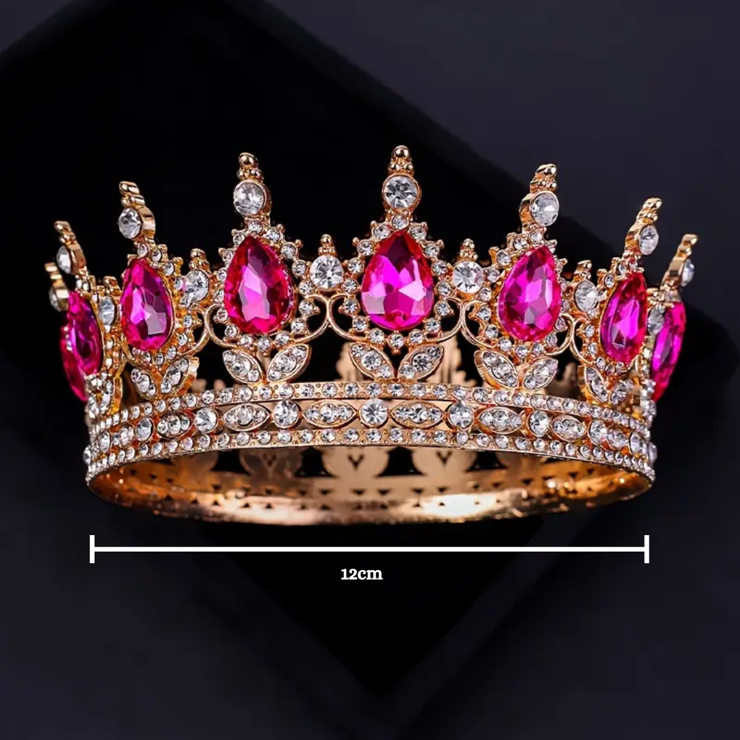 Hot Pink Rhinestone Cake Crown