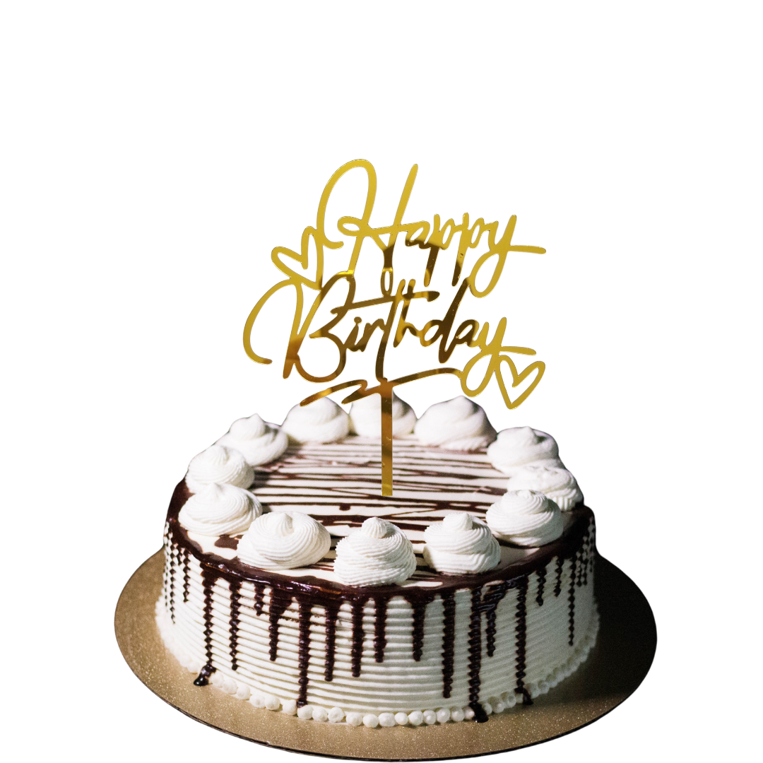 1pcs Gold Happy Birthday Cake Topper