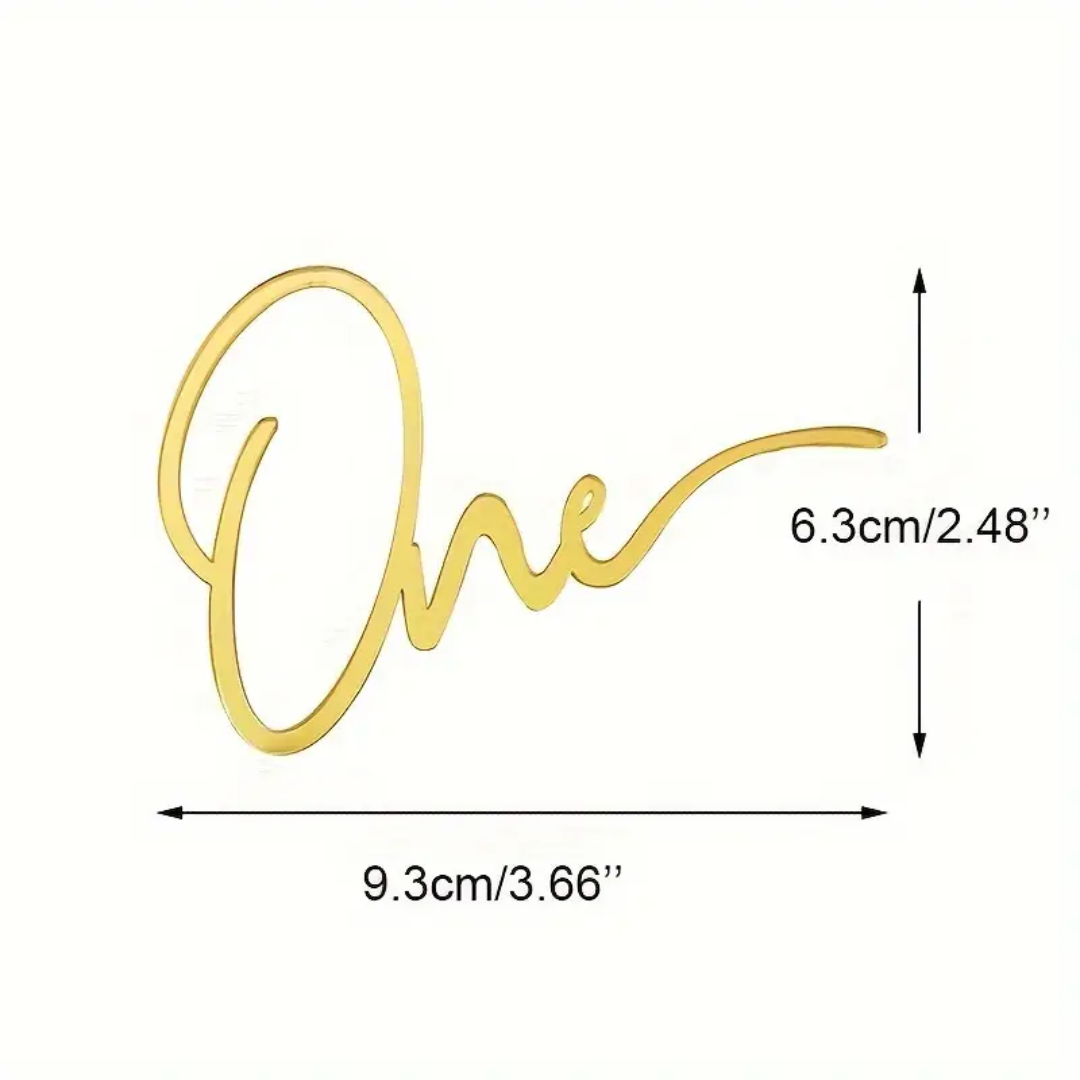 1pcs Gold one First Birthday Cake Topper