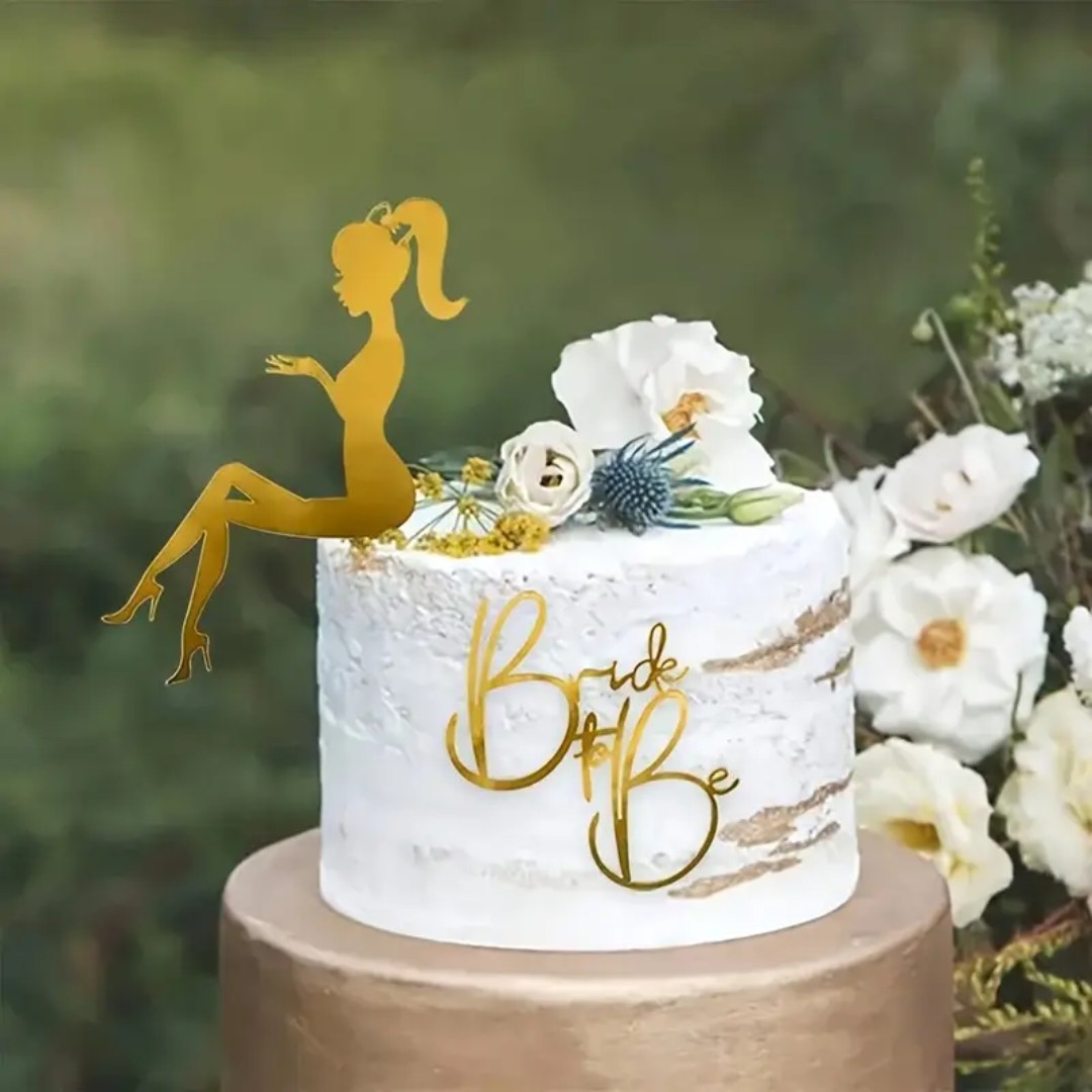 2pcs Gold Bride to be Cake Topper
