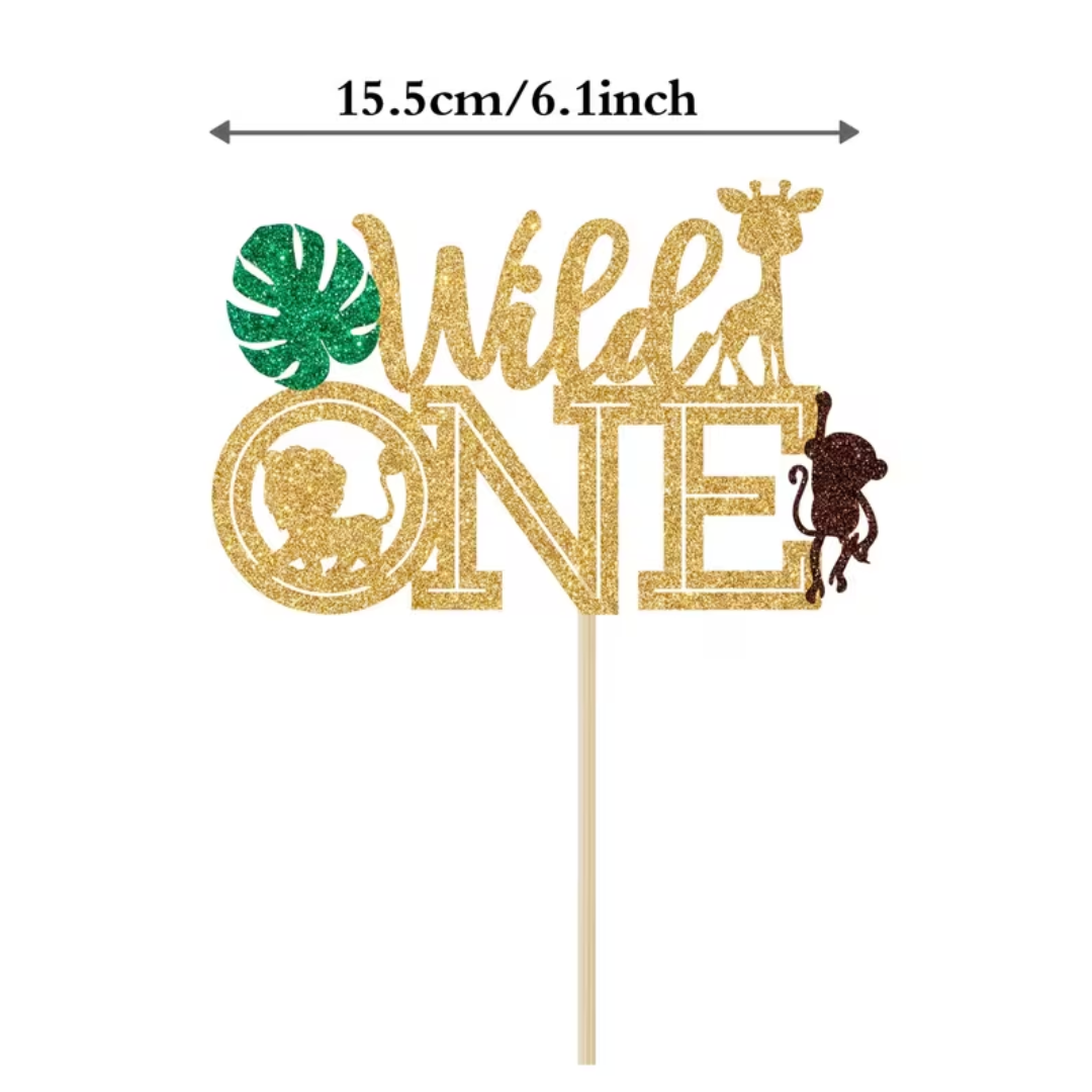 Wild One Golden Glitter Cake Topper
