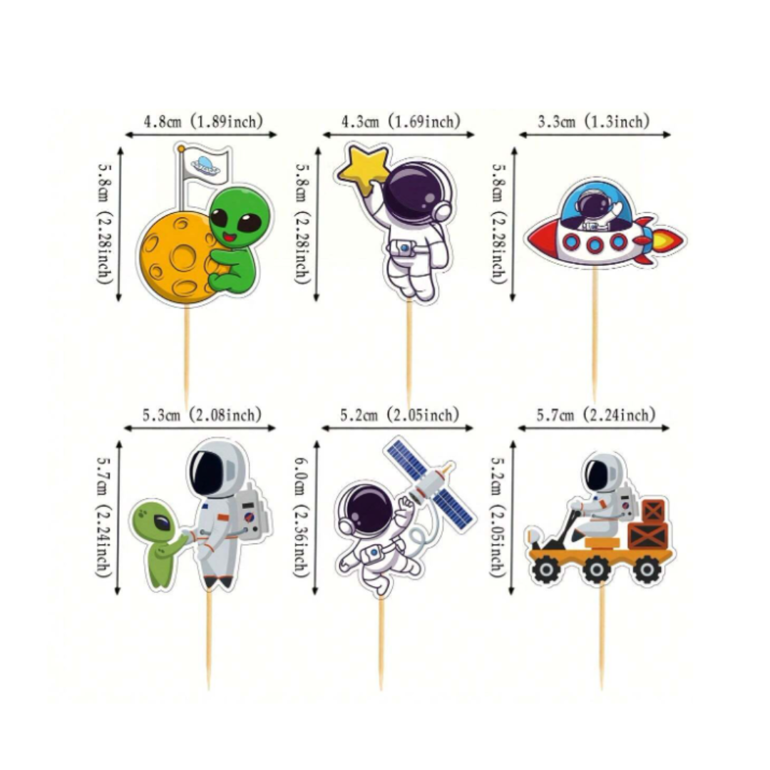 12pcs outer Space Theme Cup Cake Topper