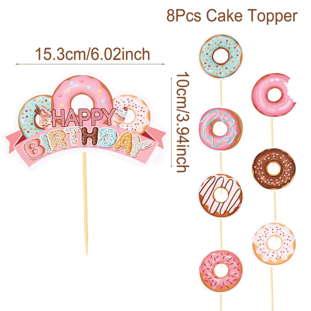 Donut Party Supplies Cupcake Toppers