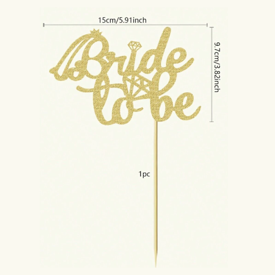 Gold Bride to be Cake Topper