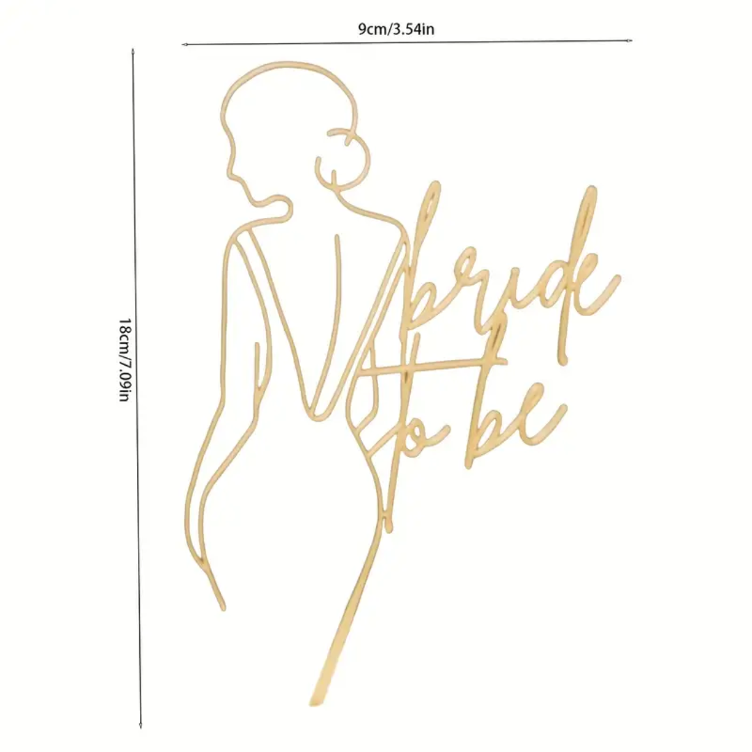 Gold Bride To Be Cake Topper