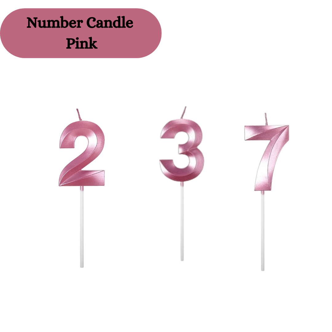 Pink Number Candle