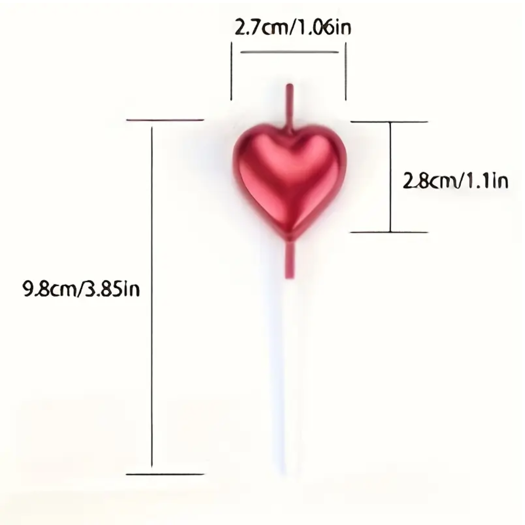 1pcs Red Heart-Shaped Cup Cake Candle