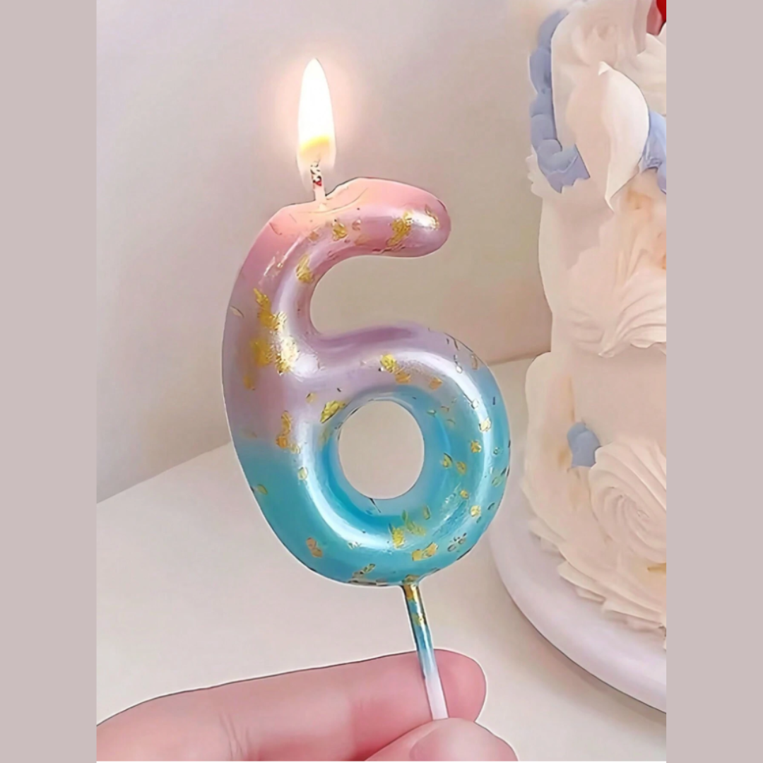 Mermaid Theme Number Candle