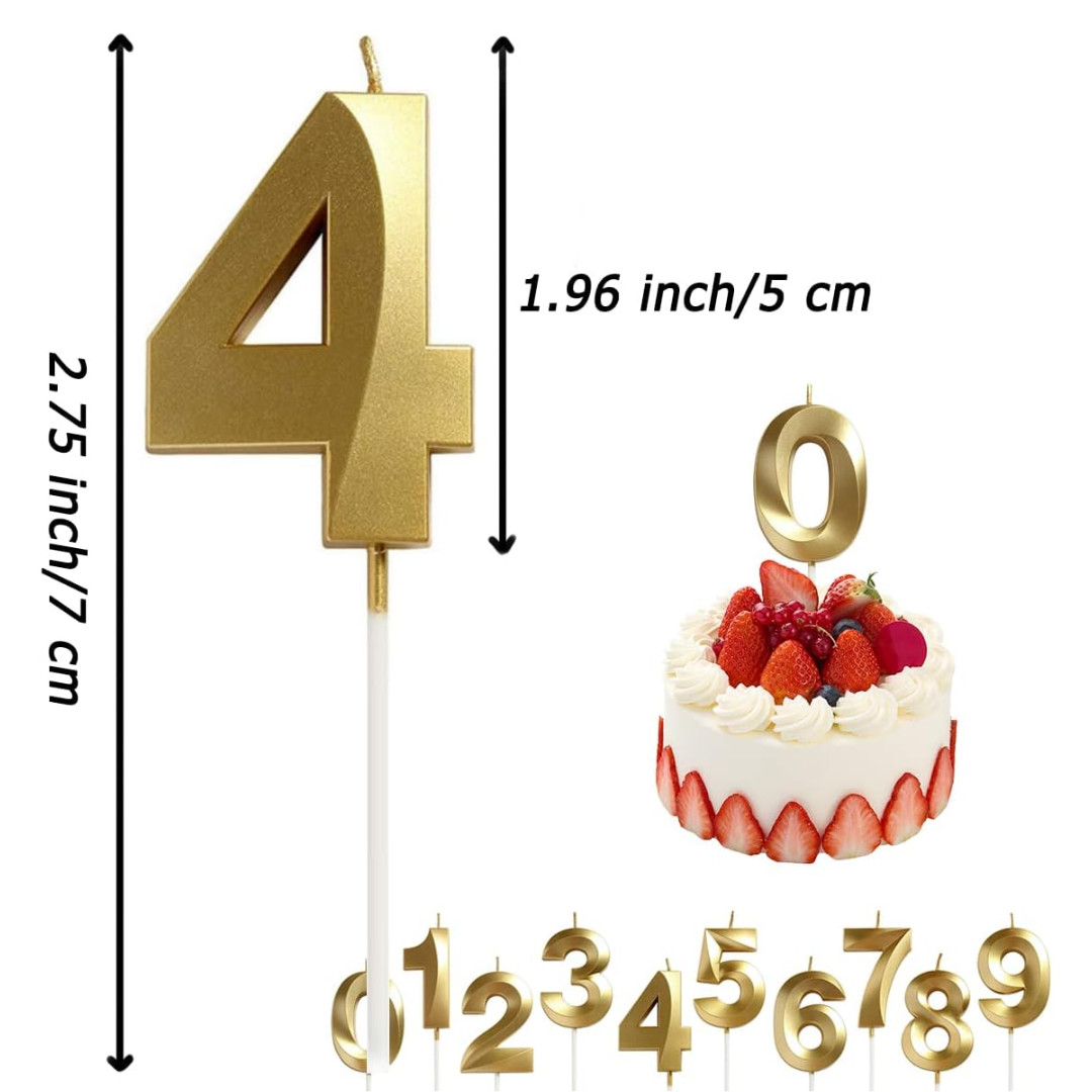Gold Number Cake Candle