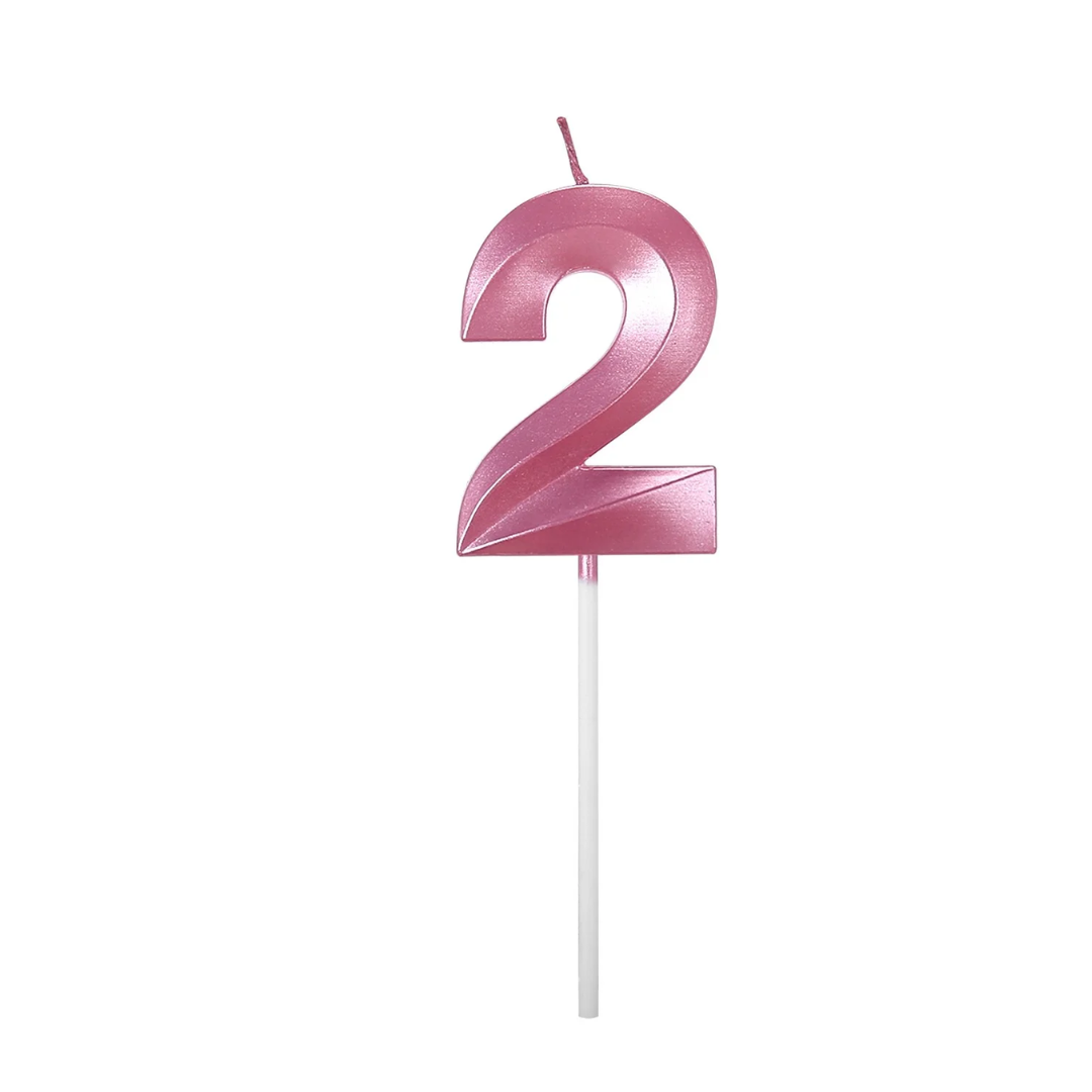 Pink Number Candle