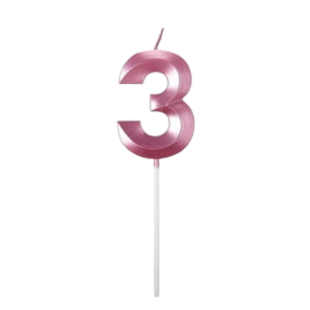 Pink Number Candle