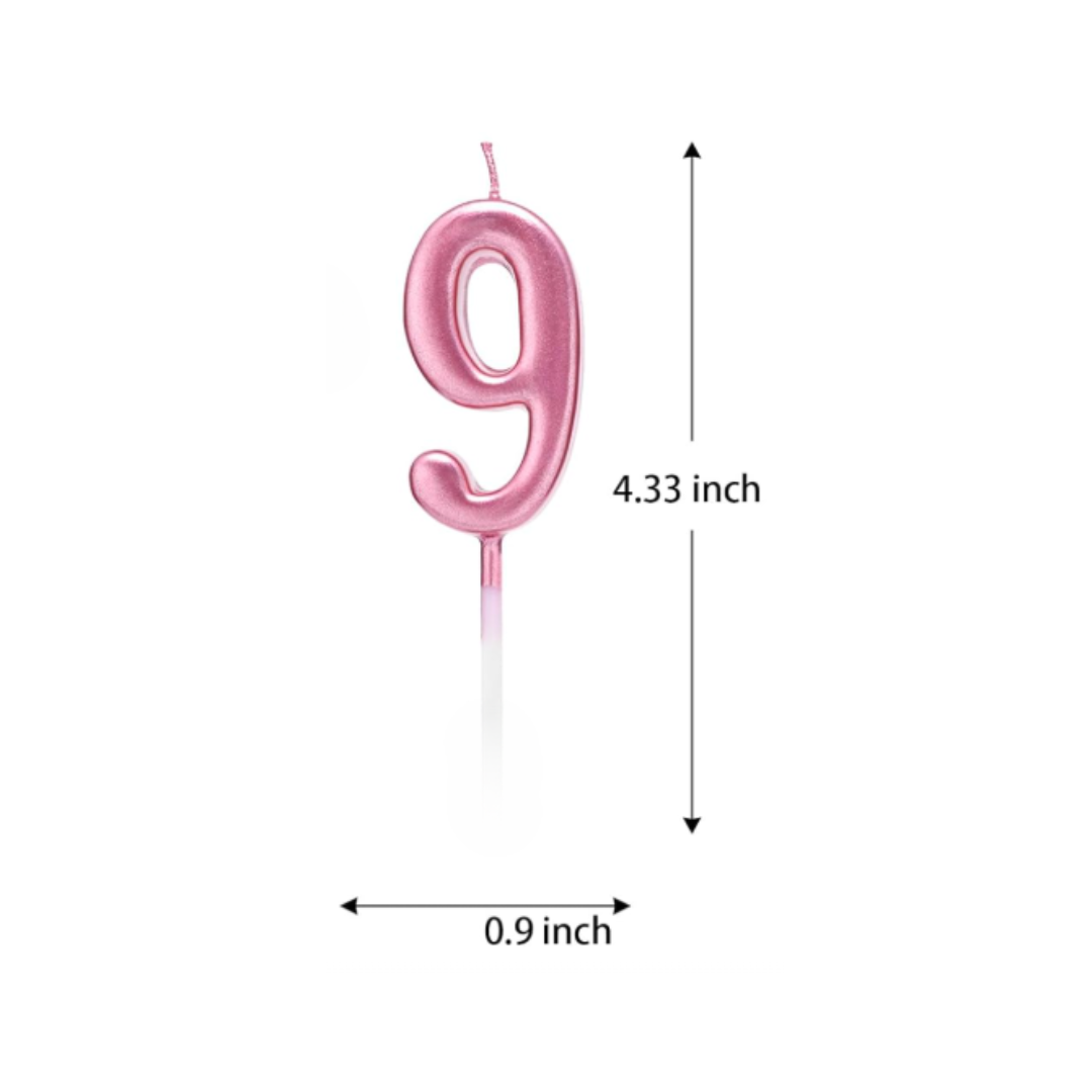 Pink Number Cake Candle 0-9