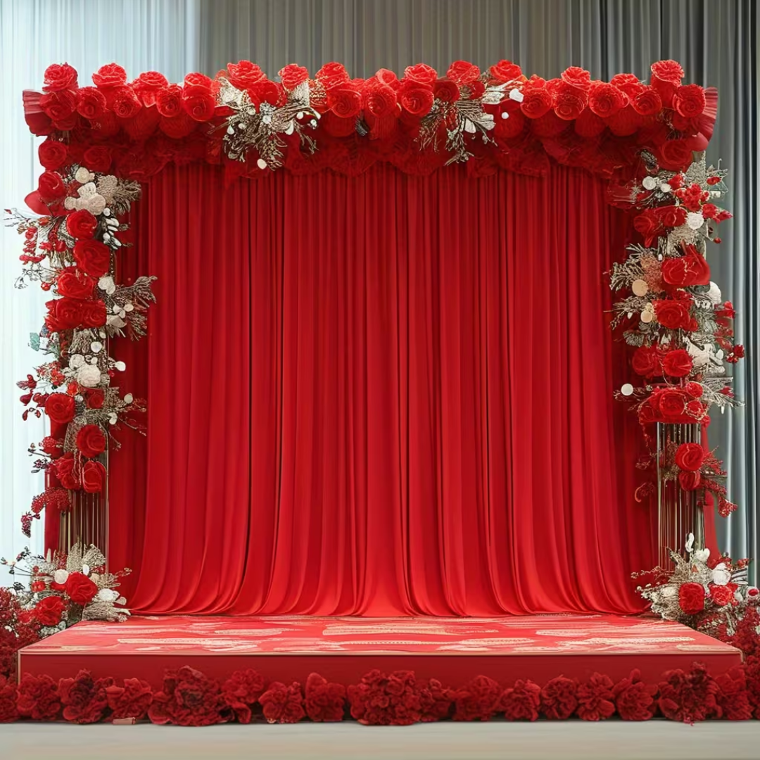 1pcs 170cm x 300cm Red Backdrop Fabric Curtains for The Rent
