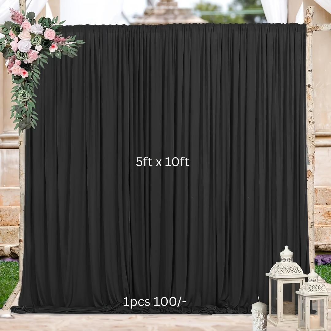 1pcs 5ft x 10ft Black Backdrop Fabric Curtains for The Rent