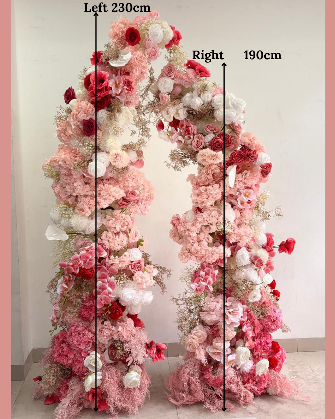 Pink Colour Floral Arch with Stand for Rent